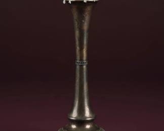 Pair of Brass Candlesticks with Wax Drips second image