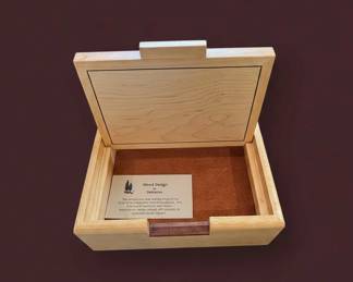 Handcrafted Burl Wood and Maple Keepsake Box by Daliules