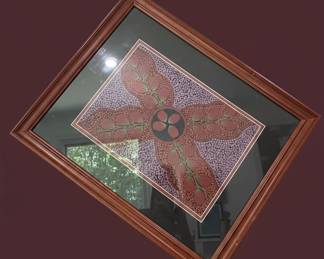 Aboriginal Dot Painting Framed Art