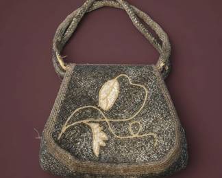 Vintage Beaded Evening Handbag with MotherofPearl Inlay second image