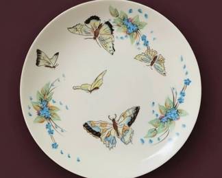 Thomas Sevres Bavaria Porcelain Plate with Butterfly Motif