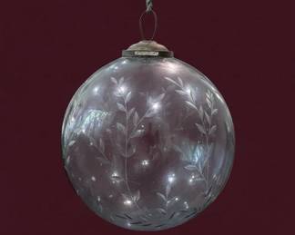 Large Etched Glass Kugel Pendant Light third image