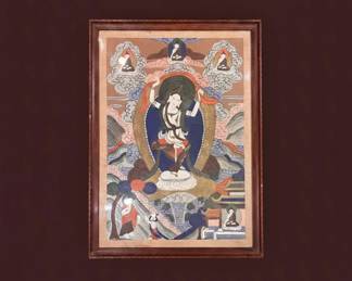 Tibetan Buddhist Thangka Painting of Vajrasattva