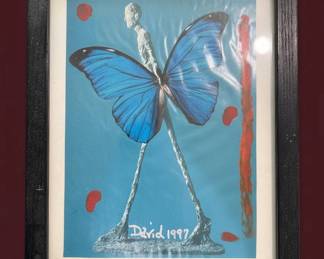 Man Walking with Butterfly after Giacometti by David,