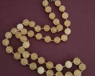 Carved Citrine Bead Necklace B second image
