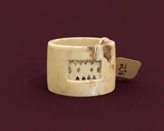 Carved Chinese Bovine Bone Napkin Ring
