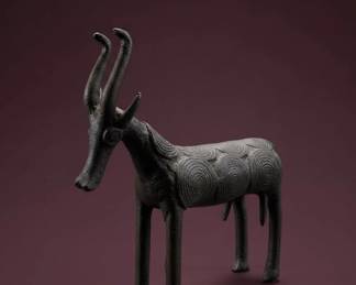 Vintage African Bronze Antelope Sculpture
