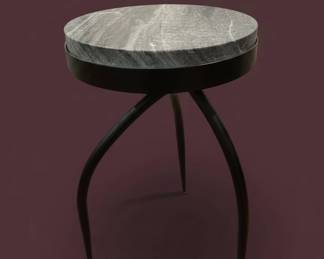 Global Views Kelsie Round Accent Table with Marble Top