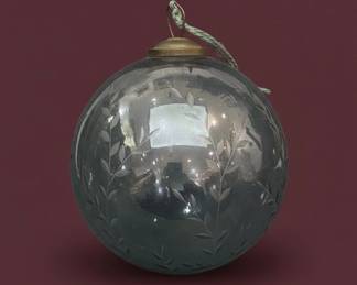 Large Etched Glass Kugel Pendant Light second image