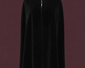 Vintage Black Velvet Opera Cape with Cream Satin Lining second image