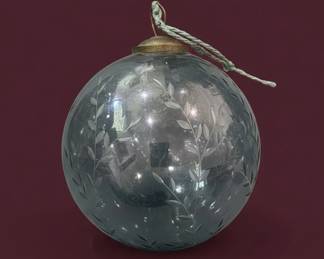 Vintage Etched Glass Kugel Ornament