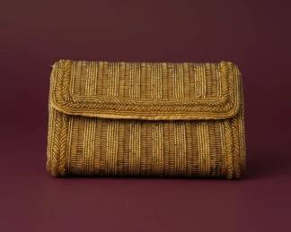 Vintage Walborg Gold Beaded Clutch Evening Bag, Hong Kong