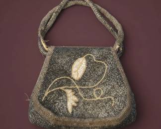 Vintage Beaded Evening Handbag with MotherofPearl Inlay second image