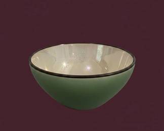 Green Ceramic Bowl with Speckled Interior fourth image