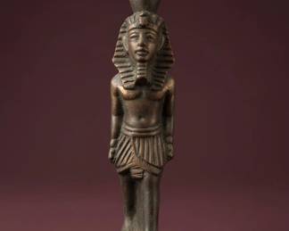 Egyptian Themed Chess Set and Round Inlaid Board third image