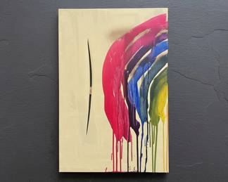 Abstract Drip Painting with Slit