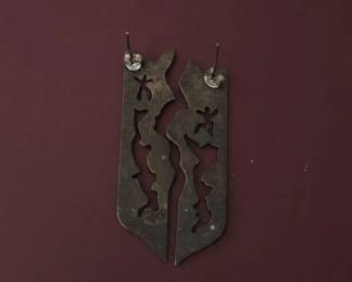 Artisan Abstract Figurative Earrings with Human and Marine Motifs second image