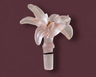 Ren Lalique Frosted Glass Flower Bottle Stopper third image