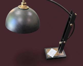 Vintage Adjustable Architect Desk Lamp with Brass Accents