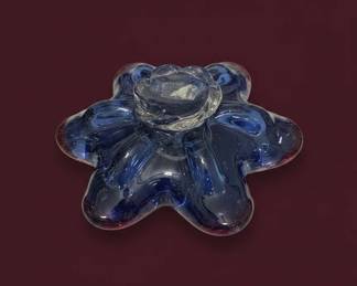 Murano Style Peacock Art Glass Bowl third image