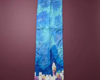 Yair Emanuel HandPainted Silk Scarf Jerusalem Skyline