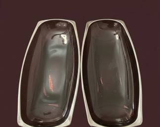 Hazel Atlas Moroccan Amethyst Glass Relish Dish Set
