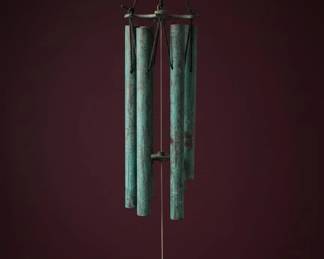 Walter Lamb Style Bronze Tube Wind Chimes