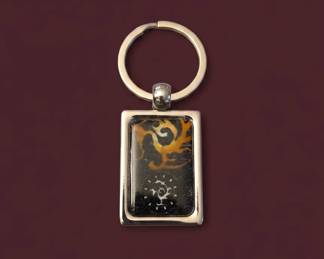 Rectangular Keychain with Abstract Inlay