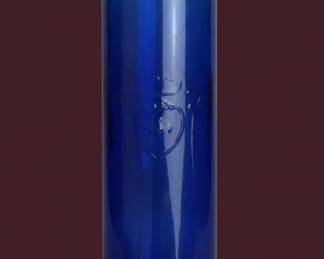 Cobalt Blue Glass Bottle with Embossed Heart Mark Luna di Luna third image