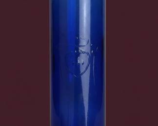 Cobalt Blue Glass Bottle with Embossed Heart Mark Luna di Luna third image