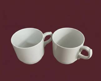 White Porcelain Demitasse Cups
