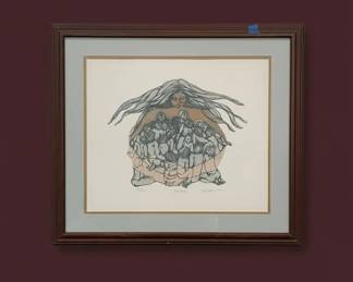 Mother and Children Lithograph by Barbara Rudulph Zeller