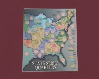 H.E. Harris Co. State Series Quarters Collectors Map third image