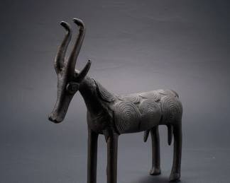 Vintage African Bronze Antelope Sculpture