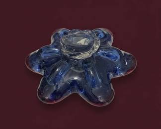 Murano Style Peacock Art Glass Bowl third image