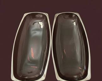 Hazel Atlas Moroccan Amethyst Glass Relish Dish Set