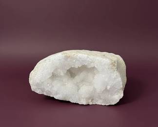 Large White Agate Geode Slice