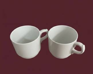 White Porcelain Demitasse Cups