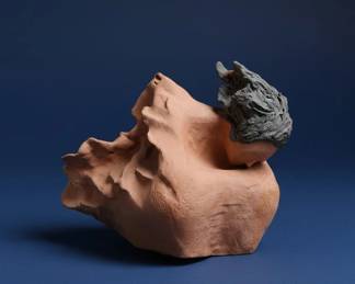 Terracotta and Ceramic Abstract Sculpture