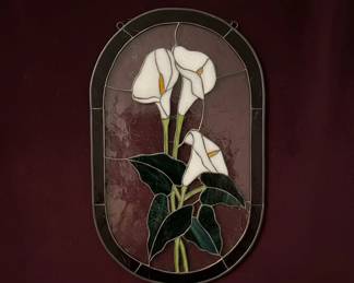Stained Glass Calla Lily Panel