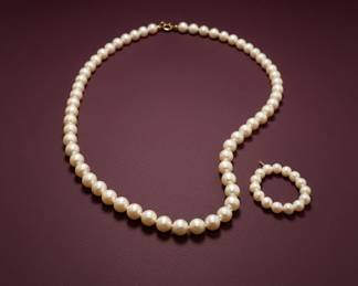 Assorted Gemstone and Pearl Jewelry Lot with Gold Shop Pendant