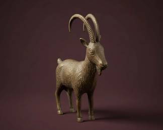 Bronze Ram Figurine with Persian or Babylonian Style Motif second image