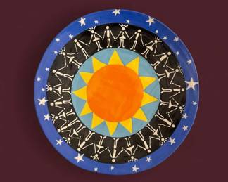 K. Sorenson HandPainted Celestial Ceramic Plate