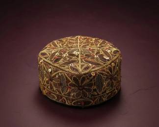 Turkmen Tekke Tribe Embroidered Caps and Egyptian Papyrus Art