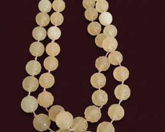Carved Citrine Bead Necklace