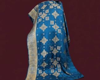 Blue Katan Silk Banarasi Saree with Gold Zari Work