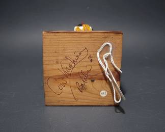Caricature Wooden Block Signed Cat Whiskers and Baldini