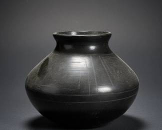 Santa Clara Pueblo Blackware Pottery Vase