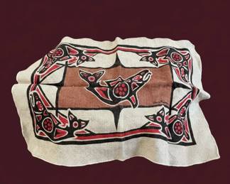 Pacific Northwest Indigenous Art Textile Killer Whale Design