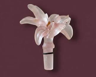 Ren Lalique Frosted Glass Flower Bottle Stopper third image